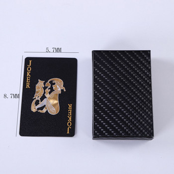 Подарък PVC 100% пластмасови луксозни карти за игра на карти с цветен печат Настолна игра Черен покер