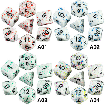 Polyhedral Dice TRPG DNDGame Games 7Pcs/Σετ D4 D6 D8 D10 D12 D20 Multi Sides για επιτραπέζιο παιχνίδι