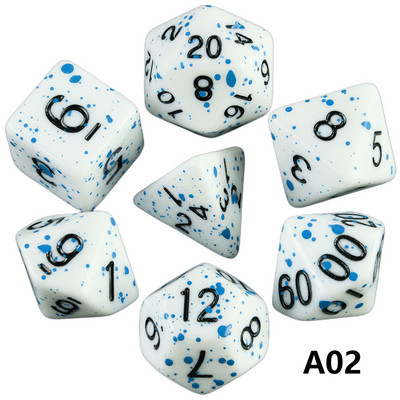 Daudzskaldņu kauliņu TRPG DNDGame spēles 7gab/komplekts D4 D6 D8 D10 D12 D20 vairākas malas galda spēlei