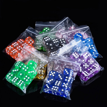 20PCS Φορητά επιτραπέζια παιχνίδια 6 όψεων Dice 14mm Ακρυλικό Στρογγυλό Παιχνίδι Dice Party Gambling Game Cubes Digital Dices