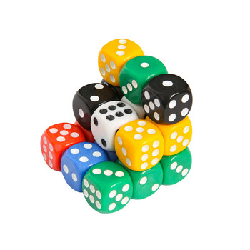 10PCS/Lot D6 Number Dice for Bar Pub Club Party Board Family Game KTV Entertainment 14mm Многоцветен висококачествен инструмент за пиене