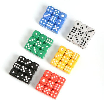 10PCS/Lot D6 Number Dice for Bar Pub Club Party Board Family Game KTV Entertainment 14mm Многоцветен висококачествен инструмент за пиене