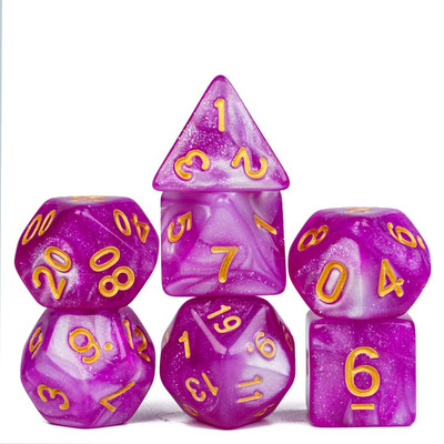 Poludie DND 7 tk / komplekt täringukomplekt, aknavõre punane D4~D20 polüeedriline täring WarHammer rollimängu lauamängu jaoks laua RPG D&D