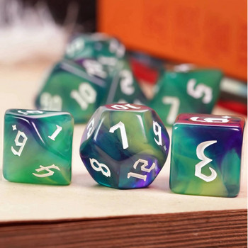 Poludie 7Pcs/Set DND Multicolor Dice Set D4 D6 D8 D10 D% D12 D20 Polyhedral Dice for Warhammer Ролева настолна игра D&D MTG