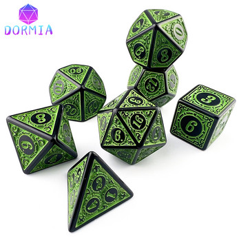 Σετ 7 ζαριών - D4 D6 D8 D10 D12 D20 D%Polyhedral Digital Multi-Color για επιτραπέζιο παιχνίδι ως αναμνηστικά/δώρο Διασκεδαστικό παιχνίδι Dice