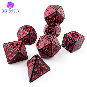 Комплект 7 зара - D4 D6 D8 D10 D12 D20 D% Polyhedral Digital Multi-Color за настолна игра като сувенир/подарък Развлекателна игра Dice