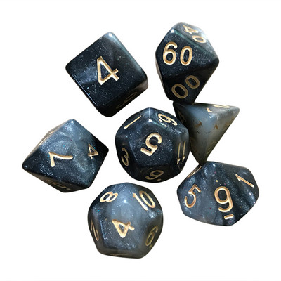 Läbipaistmatud värvid mitmetahulised 7 tk / komplekt mitmepoolsed digitaalsed täringud D4 D6 D8 D10 D12 D20 TRPG lauaplaadi rollimängud DND HOT