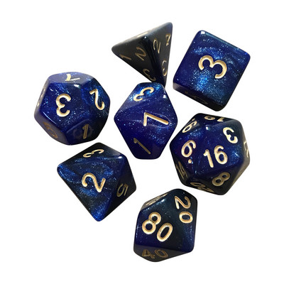 Läbipaistmatud värvid mitmetahulised 7 tk / komplekt mitmepoolsed digitaalsed täringud D4 D6 D8 D10 D12 D20 TRPG lauaplaadi rollimängud DND HOT