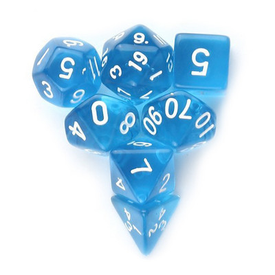 Läbipaistmatud värvid mitmetahulised 7 tk / komplekt mitmepoolsed digitaalsed täringud D4 D6 D8 D10 D12 D20 TRPG lauaplaadi rollimängud DND HOT