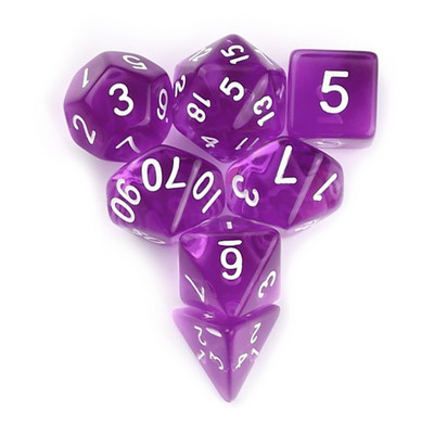 Läbipaistmatud värvid mitmetahulised 7 tk / komplekt mitmepoolsed digitaalsed täringud D4 D6 D8 D10 D12 D20 TRPG lauaplaadi rollimängud DND HOT