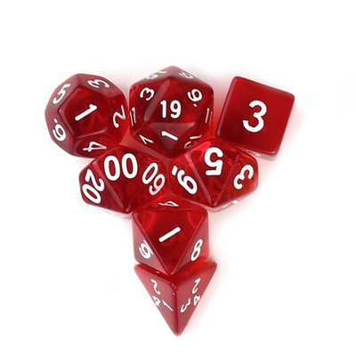 Läbipaistmatud värvid mitmetahulised 7 tk / komplekt mitmepoolsed digitaalsed täringud D4 D6 D8 D10 D12 D20 TRPG lauaplaadi rollimängud DND HOT
