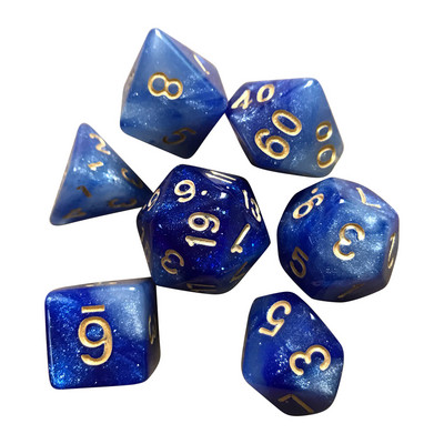 Läbipaistmatud värvid mitmetahulised 7 tk / komplekt mitmepoolsed digitaalsed täringud D4 D6 D8 D10 D12 D20 TRPG lauaplaadi rollimängud DND HOT