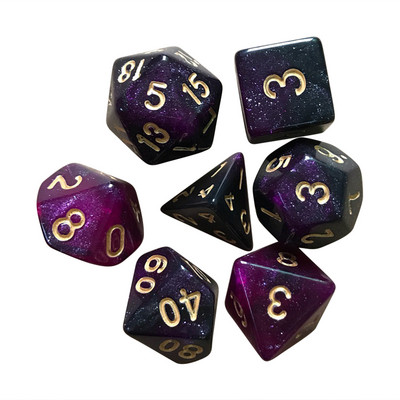 Läbipaistmatud värvid mitmetahulised 7 tk / komplekt mitmepoolsed digitaalsed täringud D4 D6 D8 D10 D12 D20 TRPG lauaplaadi rollimängud DND HOT