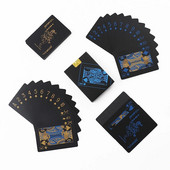 55 tk/komplekt Uus veekindel PVC Pure Black Magic kasti pakitud plastikust mängukaartide komplekt Tekkpokker Klassikaline võlutrikkide lauamäng