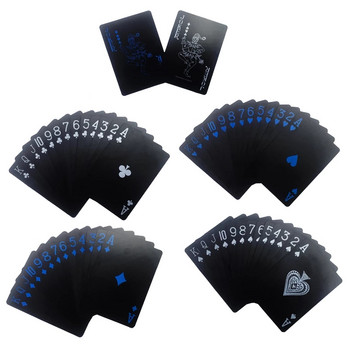 55 τμχ/σετ Νέο αδιάβροχο PVC Pure Black Magic Box με πλαστικό κουτί παιχνιδιών σετ Deck Poker Classic Magic Tricks Επιτραπέζιο παιχνίδι