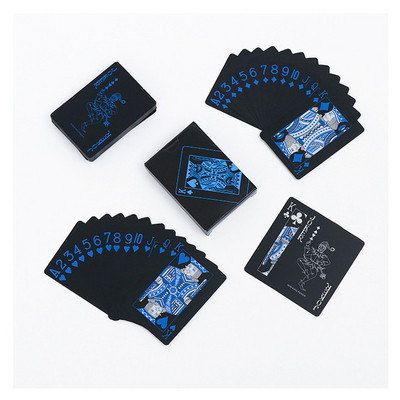 55 tk/komplekt Uus veekindel PVC Pure Black Magic kasti pakitud plastikust mängukaartide komplekt Tekkpokker Klassikaline võlutrikkide lauamäng