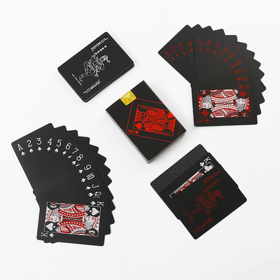 55 tk/komplekt Uus veekindel PVC Pure Black Magic kasti pakitud plastikust mängukaartide komplekt Tekkpokker Klassikaline võlutrikkide lauamäng