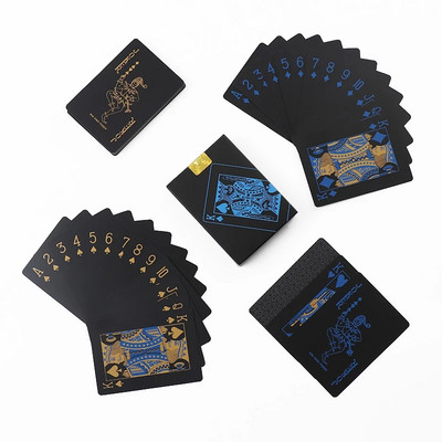 55 tk/komplekt Uus veekindel PVC Pure Black Magic kasti pakitud plastikust mängukaartide komplekt Tekkpokker Klassikaline võlutrikkide lauamäng
