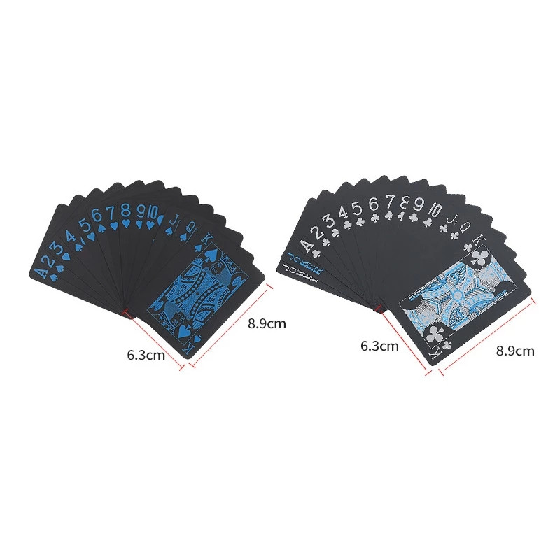 55 bucăți/set Nou PVC rezistent la apă Pure Black Magic Box-ambalat din plastic Set de cărți de joc Deck Poker Trucuri de magie clasice Joc de masă
