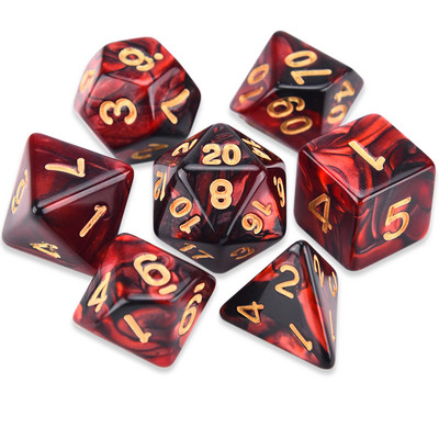 7-vormingus kahevärvilised mitmetahulised täringud, D20 D12 D10 D% D8 D6 D4 täiskomplekt TRPG DND täringumängude jaoks