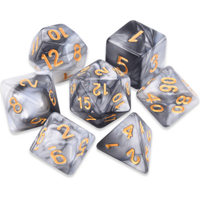 7-vormingus kahevärvilised mitmetahulised täringud, D20 D12 D10 D% D8 D6 D4 täiskomplekt TRPG DND täringumängude jaoks