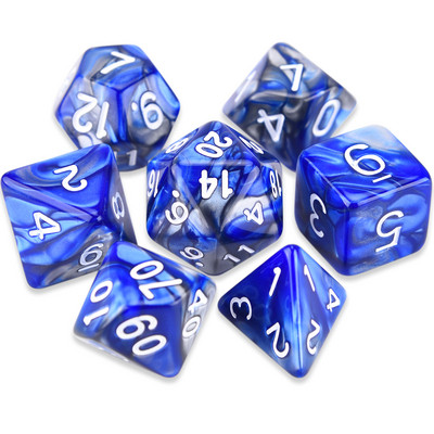 7-vormingus kahevärvilised mitmetahulised täringud, D20 D12 D10 D% D8 D6 D4 täiskomplekt TRPG DND täringumängude jaoks