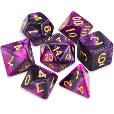 7-vormingus kahevärvilised mitmetahulised täringud, D20 D12 D10 D% D8 D6 D4 täiskomplekt TRPG DND täringumängude jaoks