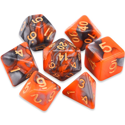7-vormingus kahevärvilised mitmetahulised täringud, D20 D12 D10 D% D8 D6 D4 täiskomplekt TRPG DND täringumängude jaoks