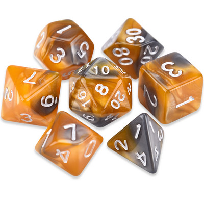 7-vormingus kahevärvilised mitmetahulised täringud, D20 D12 D10 D% D8 D6 D4 täiskomplekt TRPG DND täringumängude jaoks