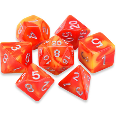 7-vormingus kahevärvilised mitmetahulised täringud, D20 D12 D10 D% D8 D6 D4 täiskomplekt TRPG DND täringumängude jaoks