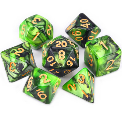 7-vormingus kahevärvilised mitmetahulised täringud, D20 D12 D10 D% D8 D6 D4 täiskomplekt TRPG DND täringumängude jaoks