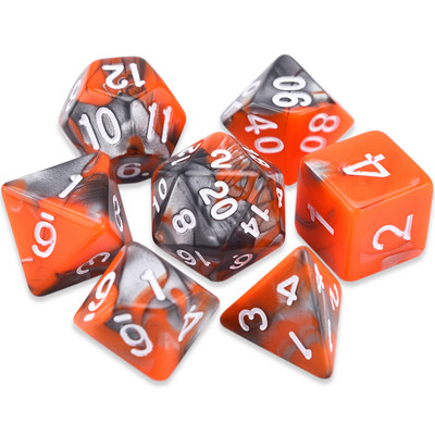 7-vormingus kahevärvilised mitmetahulised täringud, D20 D12 D10 D% D8 D6 D4 täiskomplekt TRPG DND täringumängude jaoks