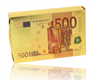 Златни карти за игра Златно фолио Покер комплект Евро долар Решетка Златно пластмасово фолио Покер Издръжливи водоустойчиви карти