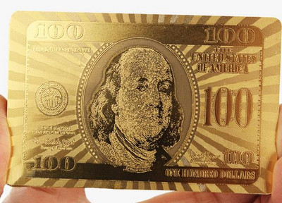 Zelta spēļu kārtis Zelta folijas pokera komplekts Euro Dollar Grid Zelta plastmasas folijas pokera izturīgas ūdensizturīgas kārtis