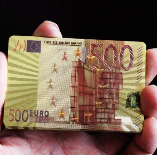 Zelta spēļu kārtis Zelta folijas pokera komplekts Euro Dollar Grid Zelta plastmasas folijas pokera izturīgas ūdensizturīgas kārtis