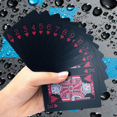 Cărți de joc rezistente la apă Colectie de cărți de plastic Cărți de poker negre Cadou creativ Petrecere Cărți de joc standard Poker