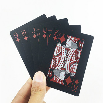 Издръжливи водоустойчиви карти за игра Пластмасови карти Колекция Черни карти за покер Творчески подарък Парти Стандартни карти за игра Покер