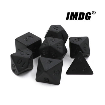 IMDG 7 τμχ/σετ Μαύρα RPG Dice Set New Personality Unprinted Polyhedron Cubes Επιτραπέζιο παιχνίδι Ψηφιακά ζάρια