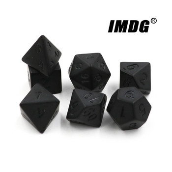 IMDG 7 τμχ/σετ Μαύρα RPG Dice Set New Personality Unprinted Polyhedron Cubes Επιτραπέζιο παιχνίδι Ψηφιακά ζάρια