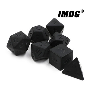 IMDG 7 τμχ/σετ Μαύρα RPG Dice Set New Personality Unprinted Polyhedron Cubes Επιτραπέζιο παιχνίδι Ψηφιακά ζάρια