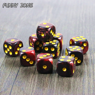 Uus saabumine! 10 tk/komplekt 12mm D6 hasartmängutäringut koos kuldse standardtäpiga As Tower mängutarvikud, lauajupp