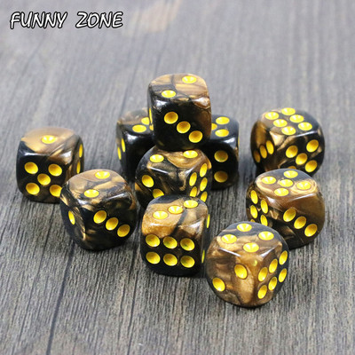 Uus saabumine! 10 tk/komplekt 12mm D6 hasartmängutäringut koos kuldse standardtäpiga As Tower mängutarvikud, lauajupp