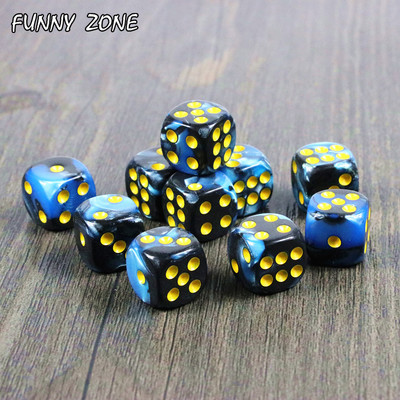 Uus saabumine! 10 tk/komplekt 12mm D6 hasartmängutäringut koos kuldse standardtäpiga As Tower mängutarvikud, lauajupp