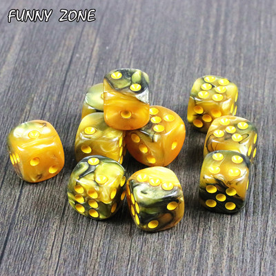 Uus saabumine! 10 tk/komplekt 12mm D6 hasartmängutäringut koos kuldse standardtäpiga As Tower mängutarvikud, lauajupp
