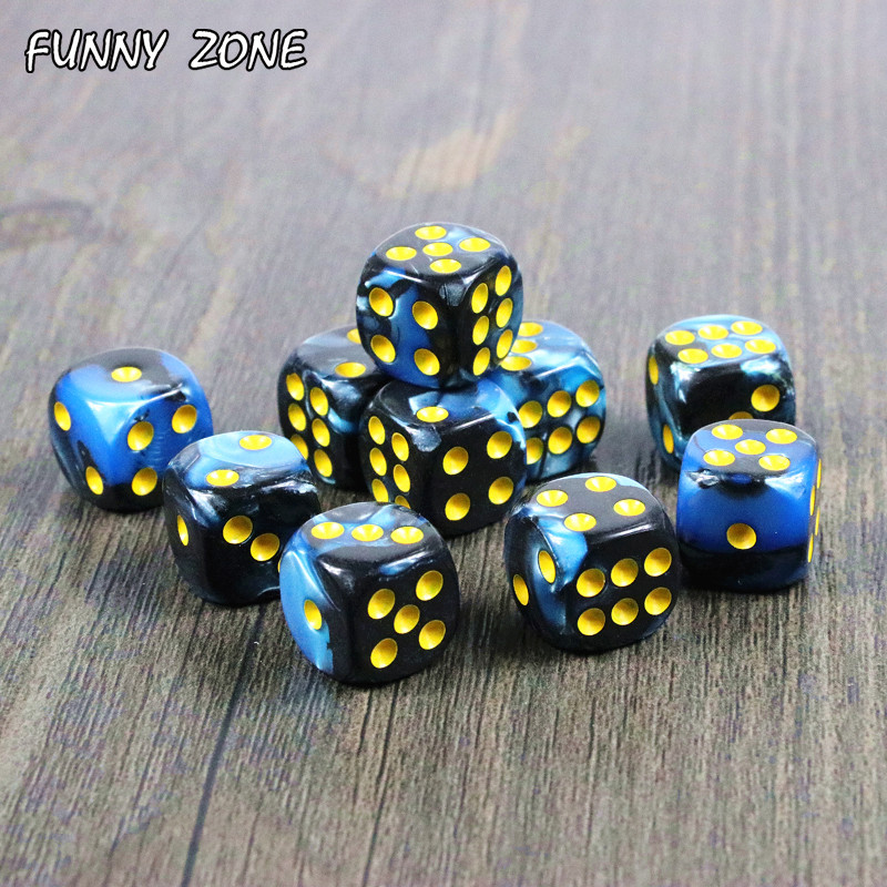 Uus saabumine! 10 tk/komplekt 12mm D6 hasartmängutäringut koos kuldse standardtäpiga As Tower mängutarvikud, lauajupp