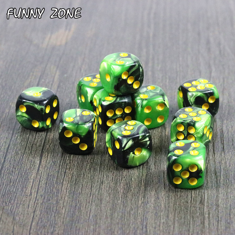 Uus saabumine! 10 tk/komplekt 12mm D6 hasartmängutäringut koos kuldse standardtäpiga As Tower mängutarvikud, lauajupp