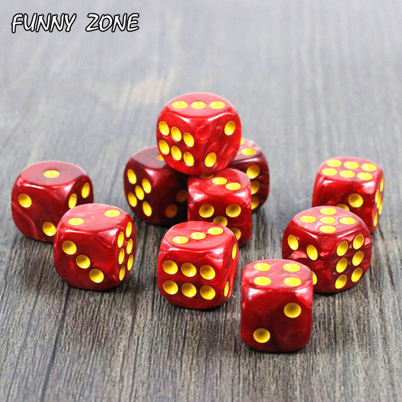 Uus saabumine! 10 tk/komplekt 12mm D6 hasartmängutäringut koos kuldse standardtäpiga As Tower mängutarvikud, lauajupp