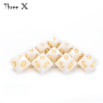 D10 DICE Set-10 d10, Ιδανικό για μαθηματικά παιχνίδια με ζάρια - Πολυεδρικό πλαστικό επιτραπέζιο RPG 10 όψεων