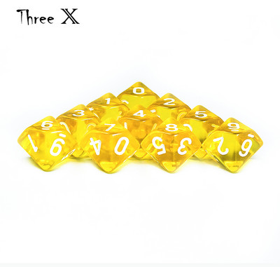 D10 DICE Set-10 d10, tökéletes matematikai kockajátékokhoz - 10 oldalas poliéderes műanyag asztali RPG
