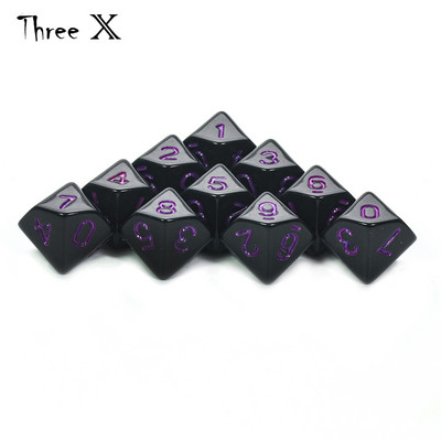 D10 DICE Set-10 d10, tökéletes matematikai kockajátékokhoz - 10 oldalas poliéderes műanyag asztali RPG